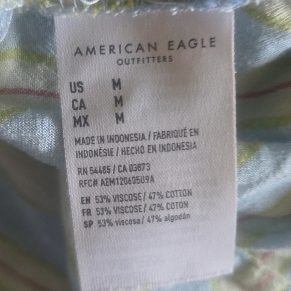 American Eagle Outfitters Womens Striped Button-Up Over-Size Shirt - Picture 4 of 4